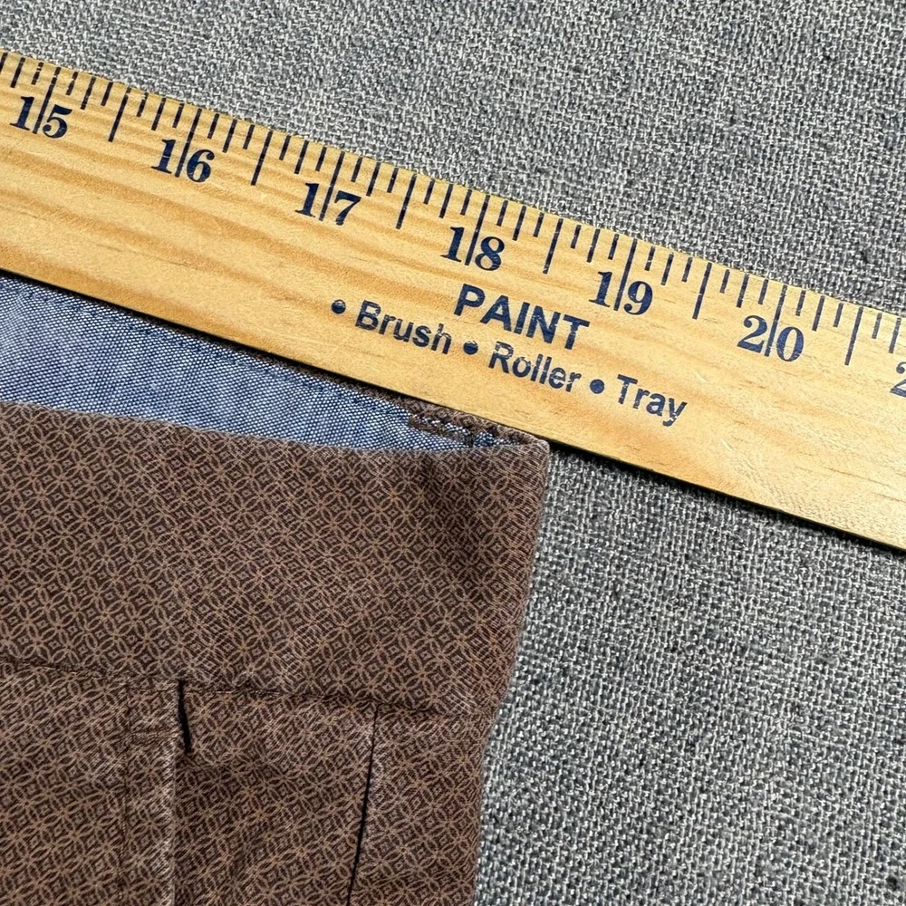 Banana Republic Mason Chino Mens 36x32 Brown Geometric Pattern Stretch Pants